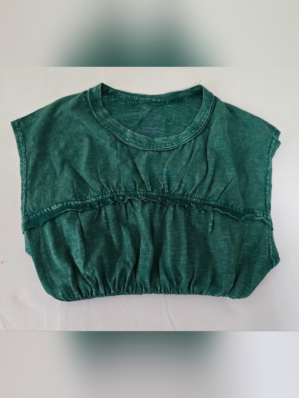 Anthropologie Pilcro Leah Gathered Tee Forest Green Size XS